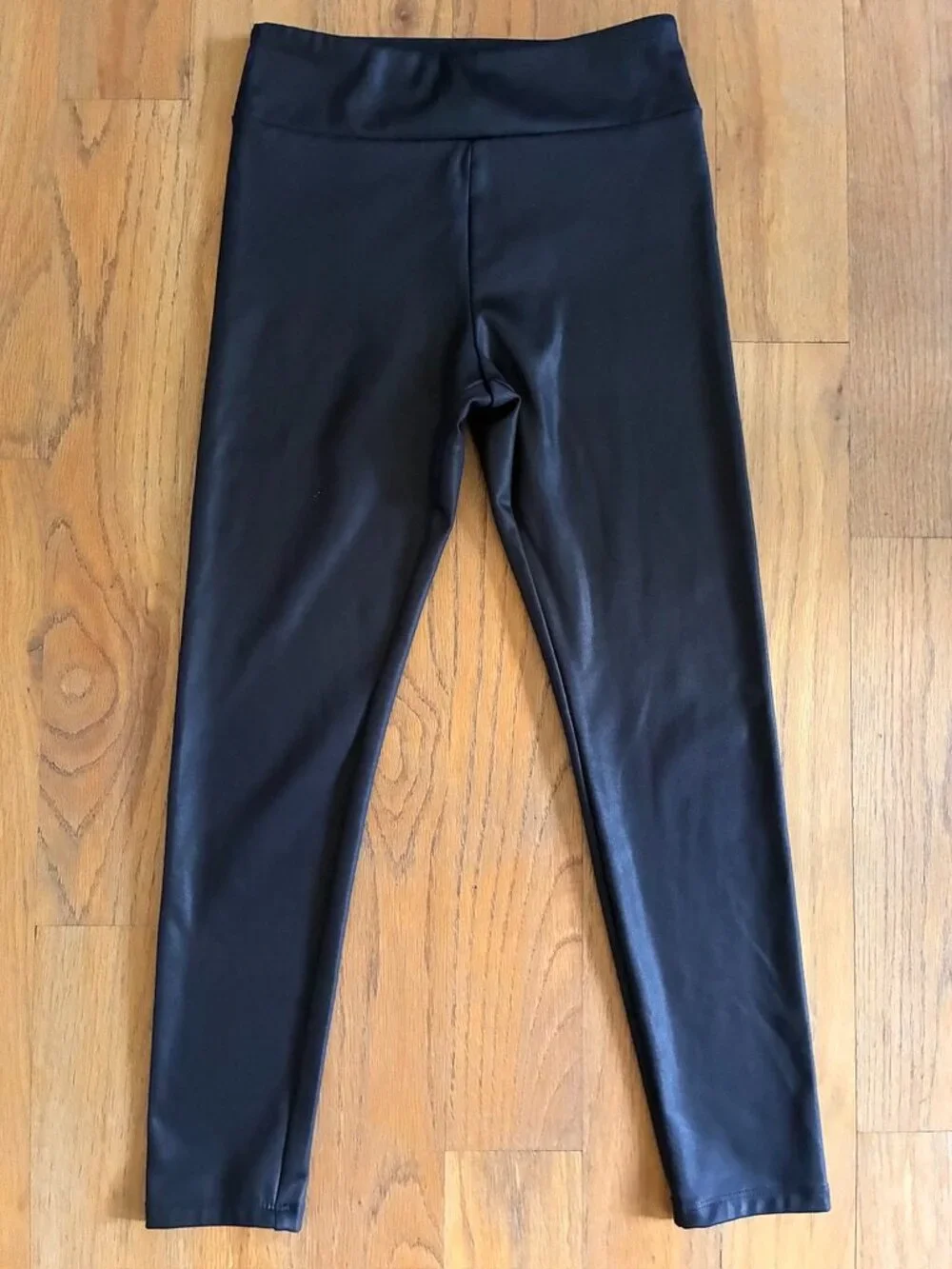 Art Class Girls Black Textured Faux Leather Look Flare Leggings Size 8